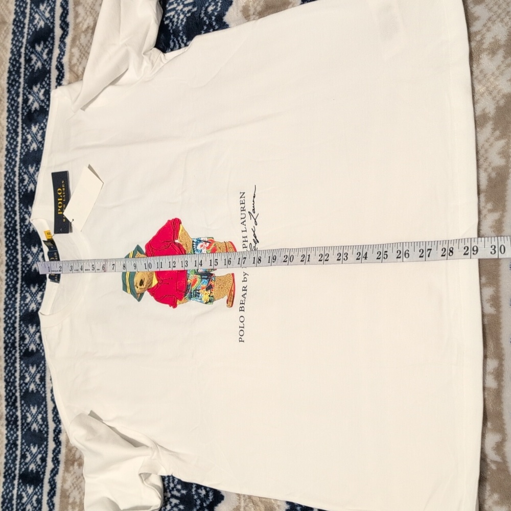 26/1 Jersey-lsl-tsh Polo Ralph Lauren Medium white T-shirt. - Picture 6 of 10